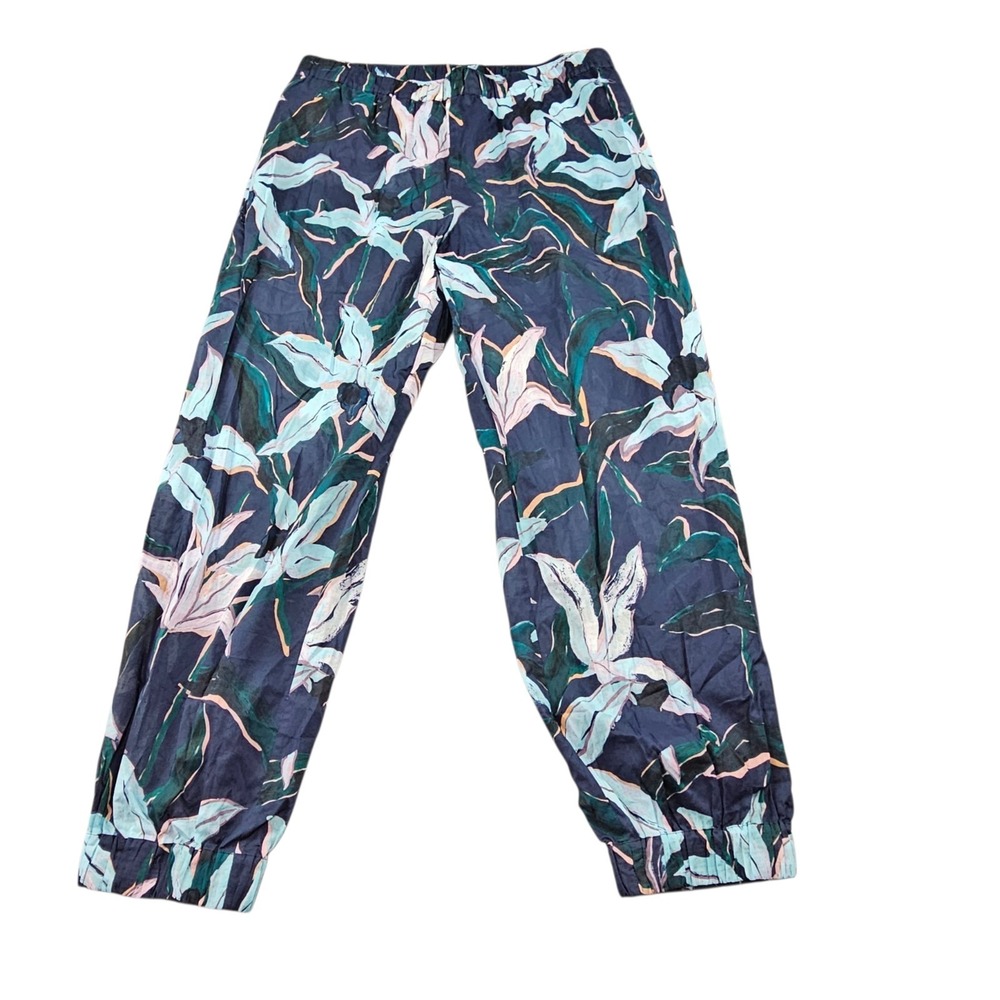 Tory Burch Womens Sz XL Printed Beach Pants Jogger Pull On Floral Resort Coverup